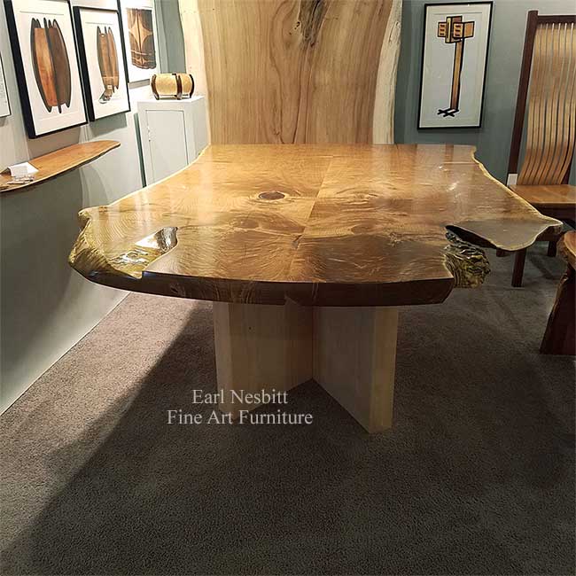 contemporary live edge table from one end
